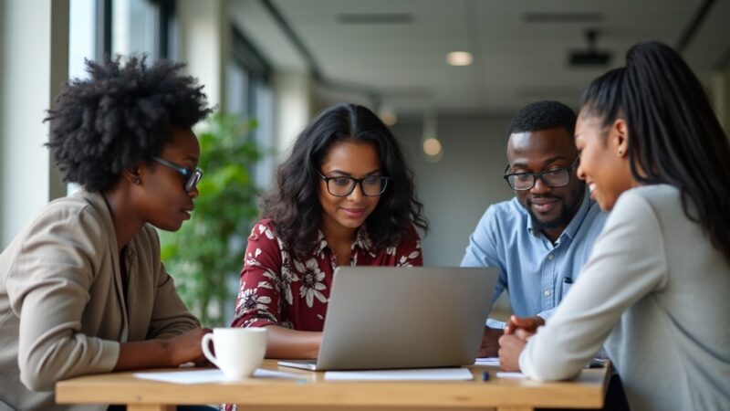 government workers in Ghana discussing finances